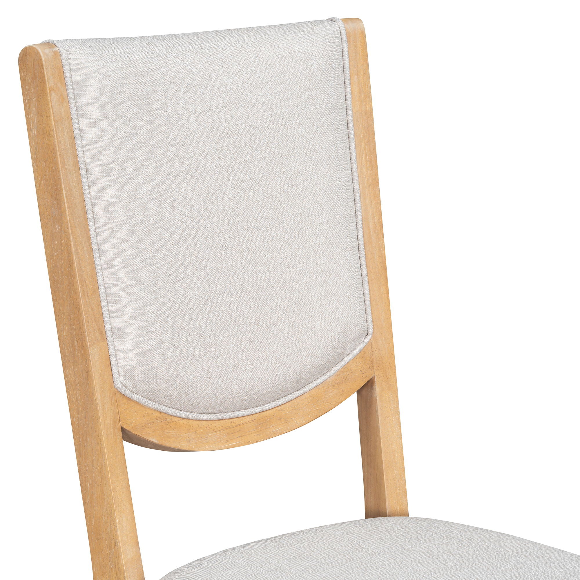 Rectangular Extendable Dining Table Set With 6 Upholstered Chairs