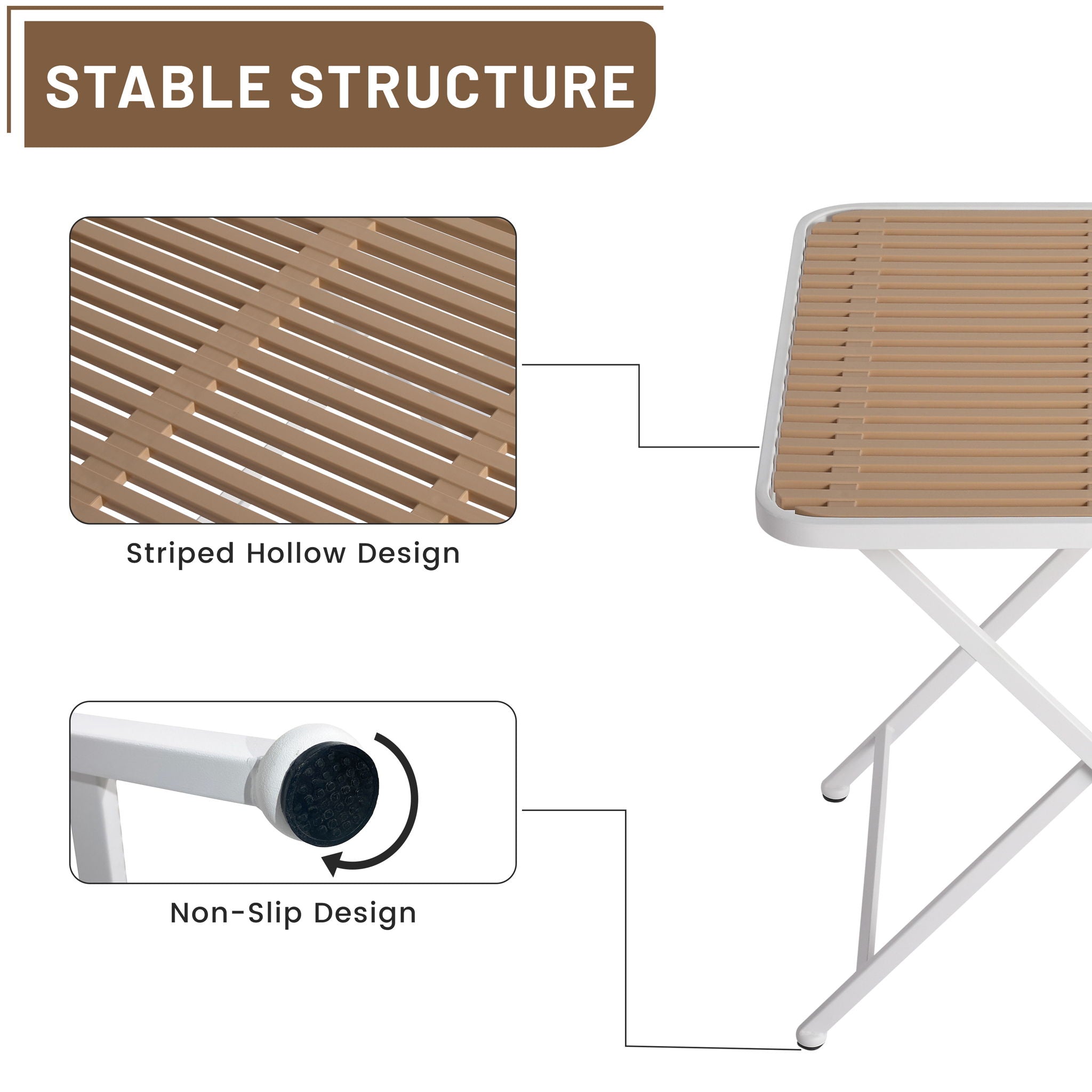 4 Piece Set Of Color Block Designed Single Chairs, Folding Square Table - Haze Green / Khaki / White