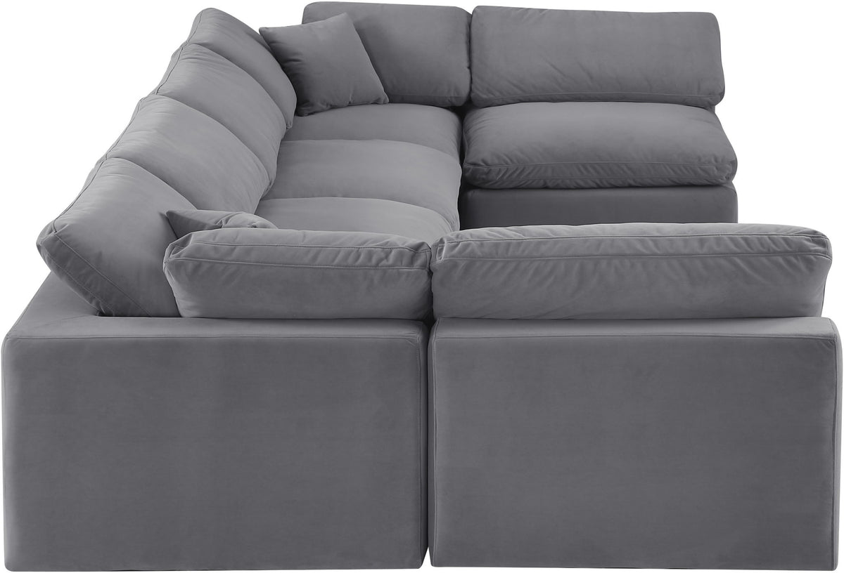 Comfy - 6 Piece Velvet Modular Armless Sectional