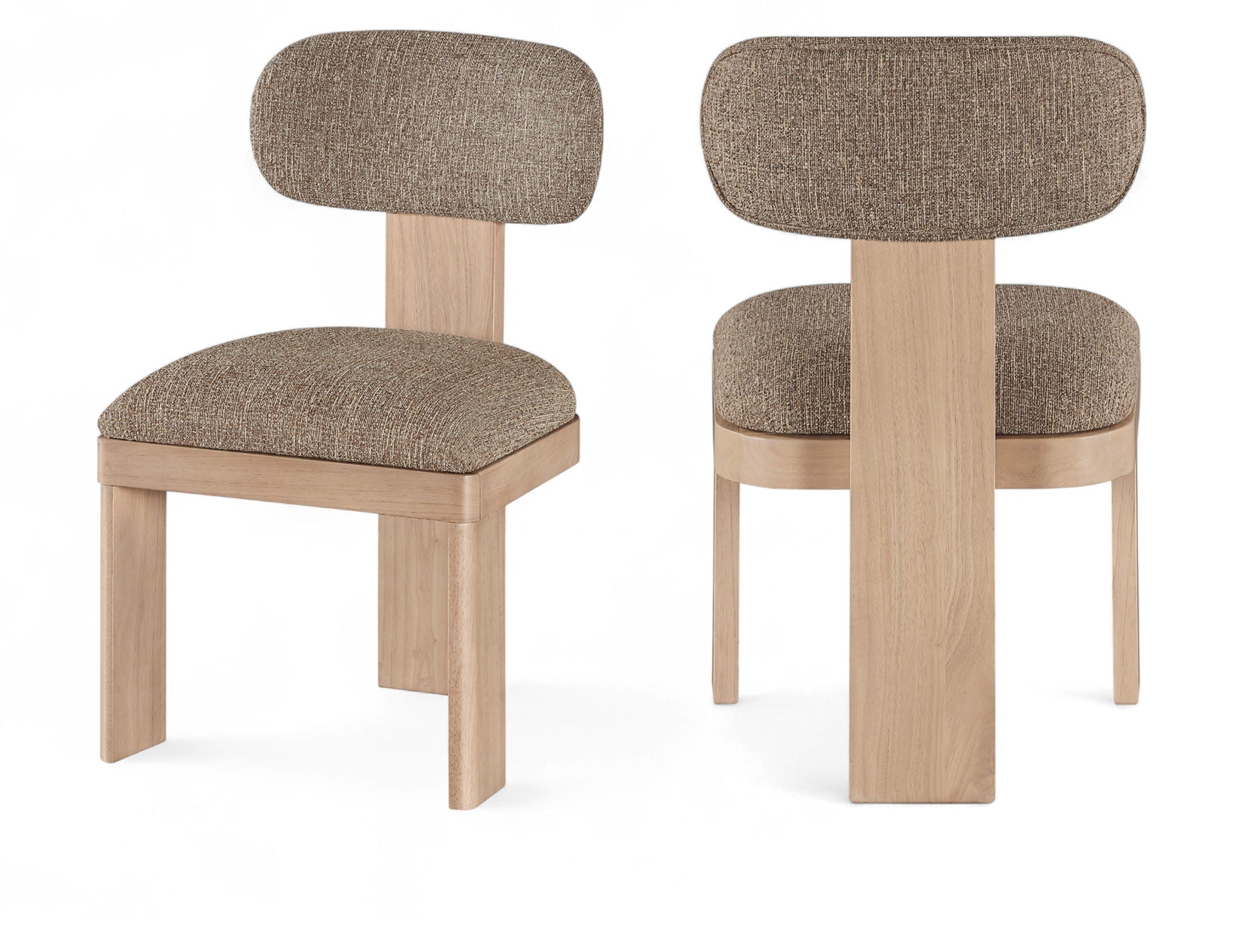 Timbra - Linen Textured Fabric Upholstered Dining Chair (Set of 2) - Natural Base
