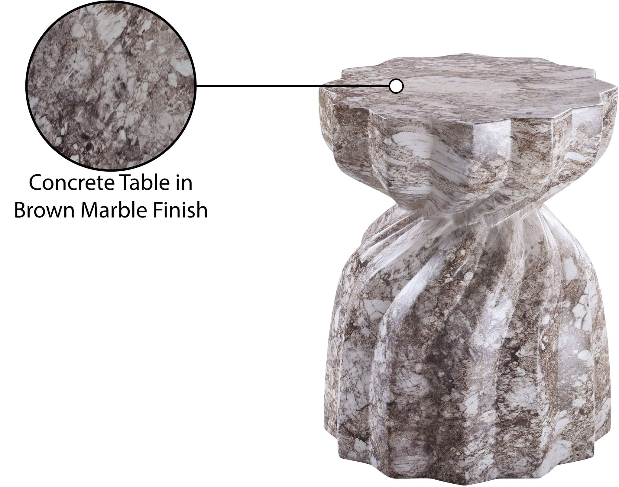 Caserta - Marble Finish Concrete End Table