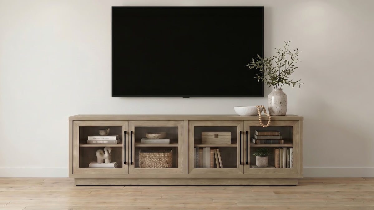 Medina 4-Door TV Stand for TVs up to 85 Inches Latte