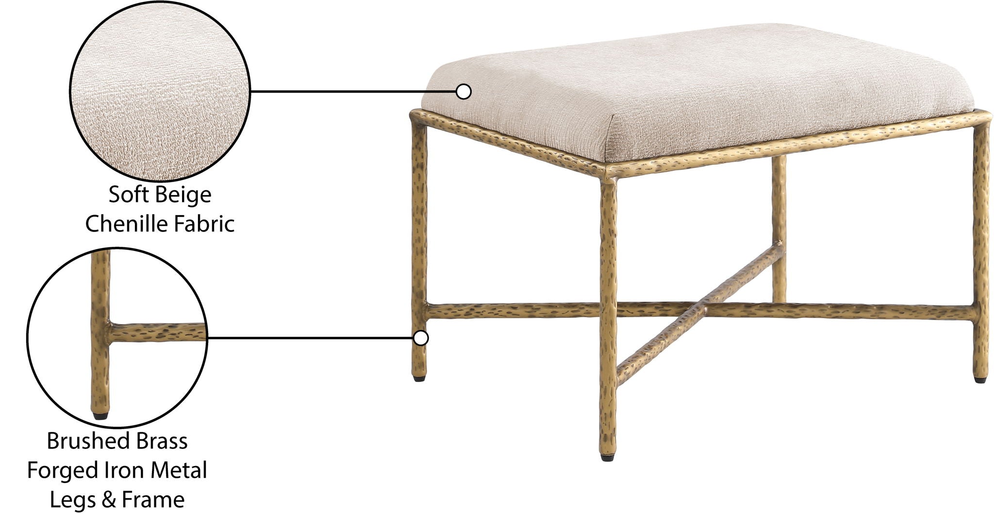 Valley - Bench With Gold Frame