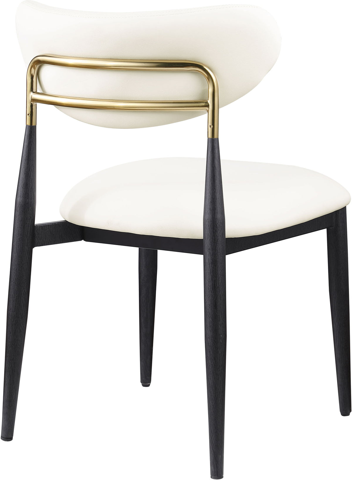 Ronda - Vegan Leather Upholstered Dining Side Chair - Black Legs