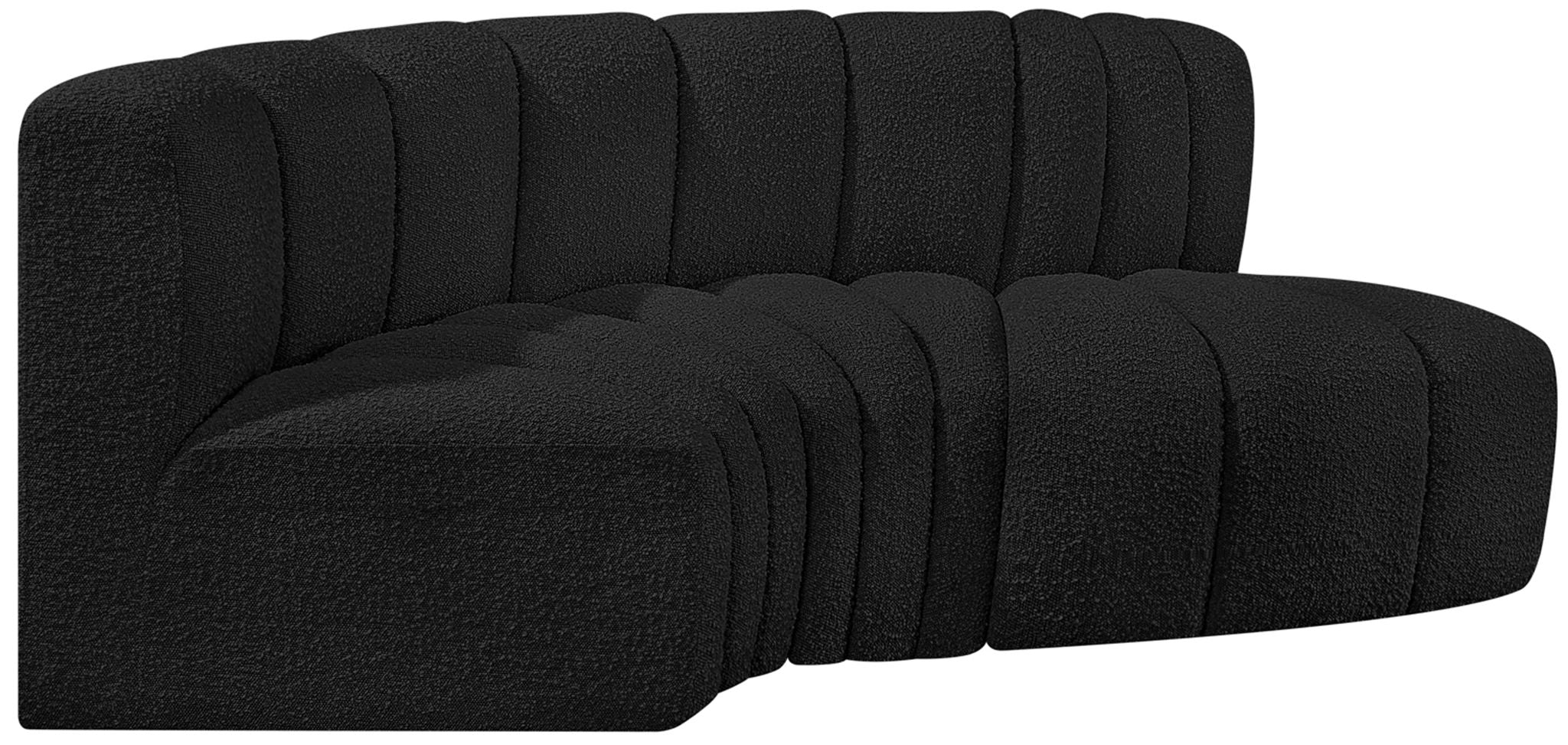 Arc - Boucle Fabric 3 Piece Modular L-Shaped Sofa