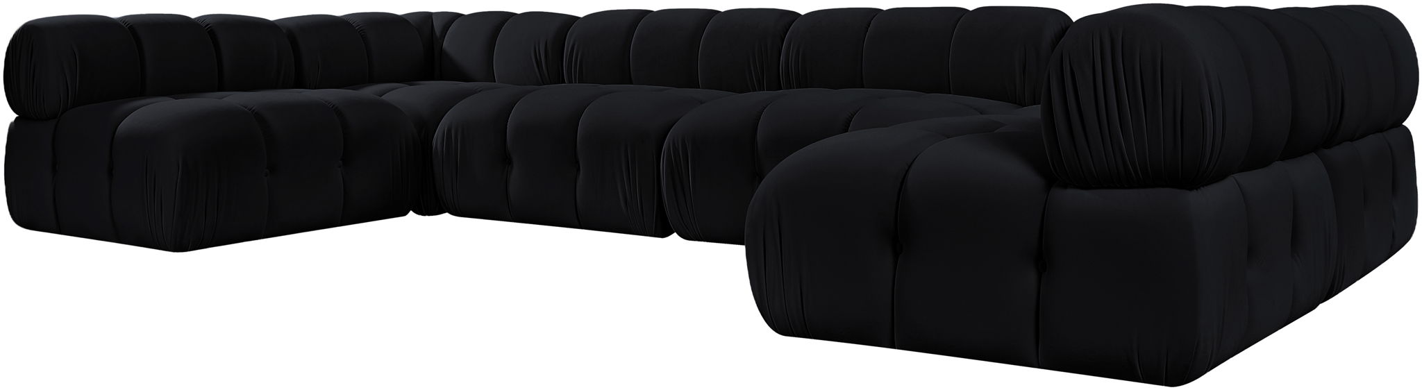 Orin - U-Shaped Velvet 6 Piece Modular Sectional