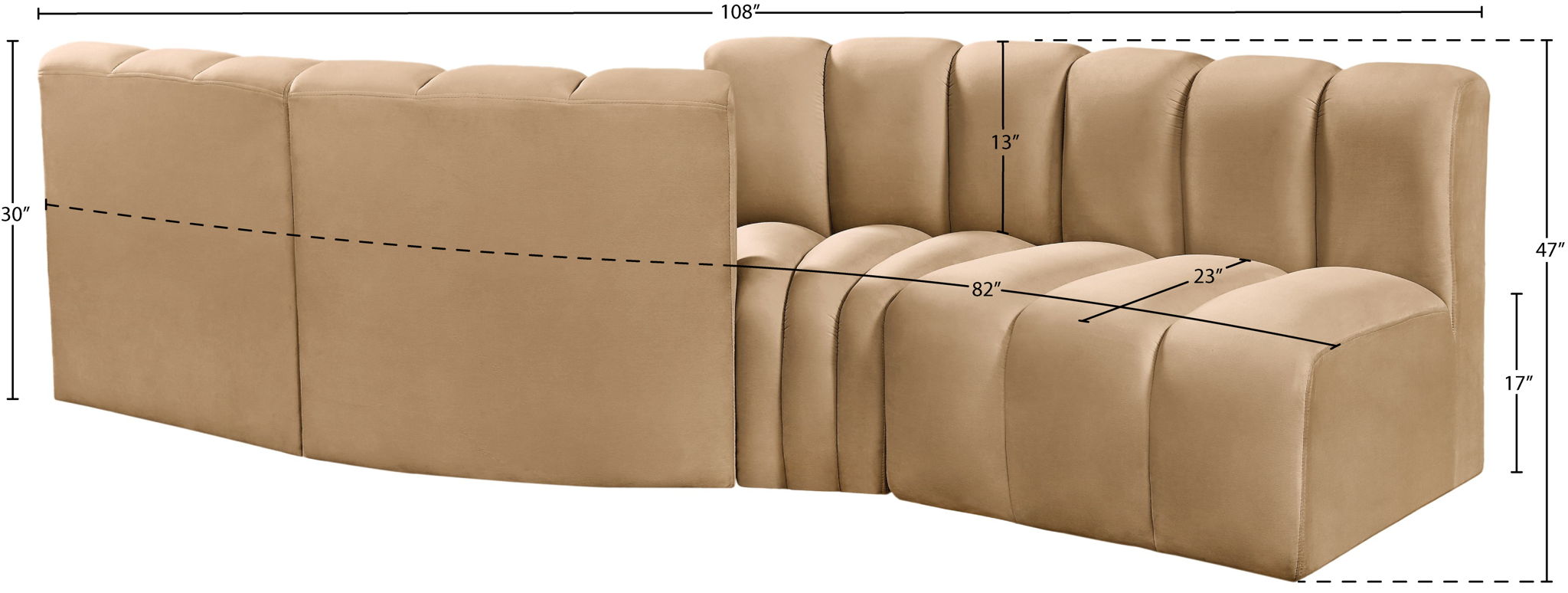 Arc - Velvet 4 Piece Sofa