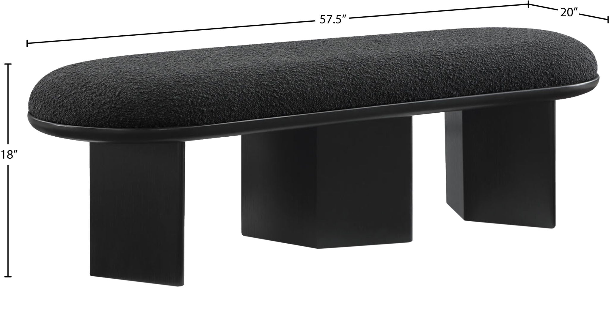 Wilshire - Bench With Black Base