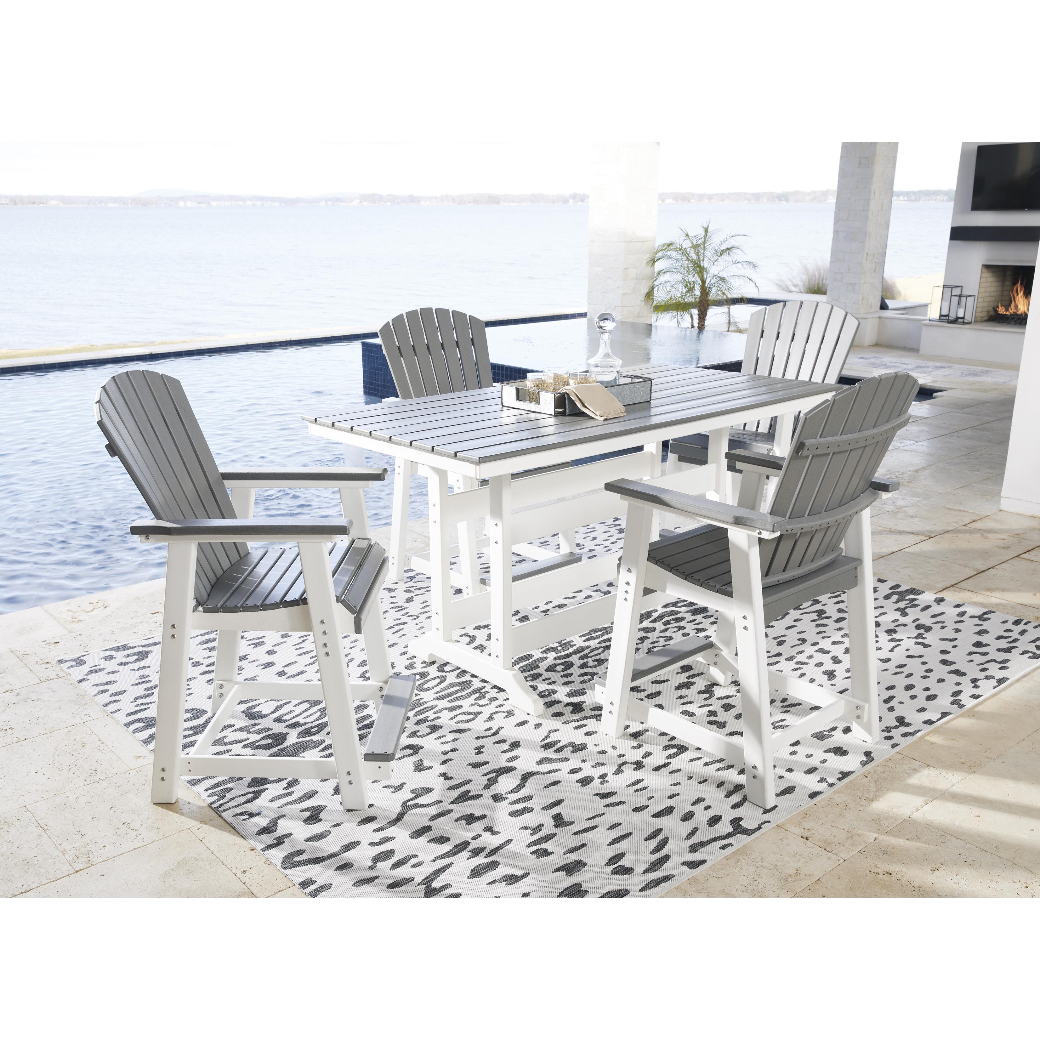 Signature Design by Ashley Transville P210-642 Rectangular Counter Table with Umbrella Option IMAGE 4