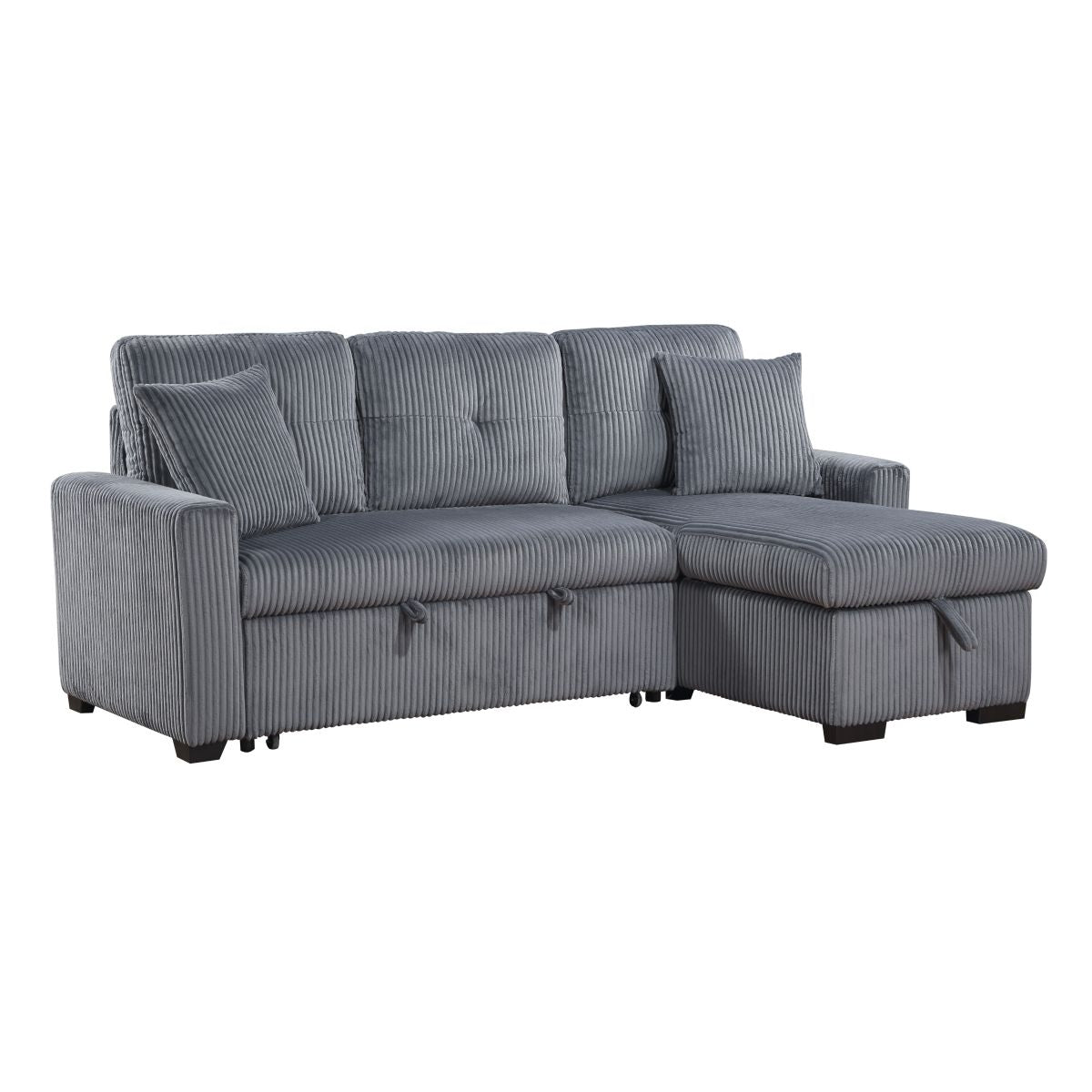 Rhett - 3 Piece Reversible Sectional With Pull-Out Bed And Hidden Storage
