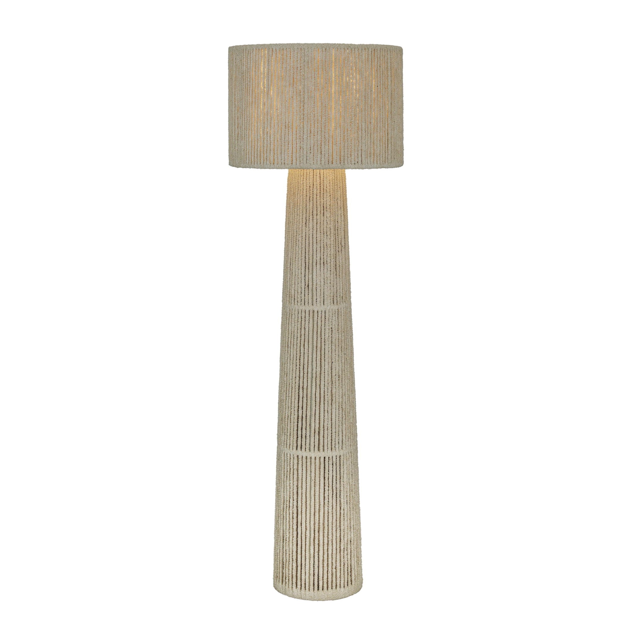 Tapered - Chenille Fiber Floor Lamp - Natural
