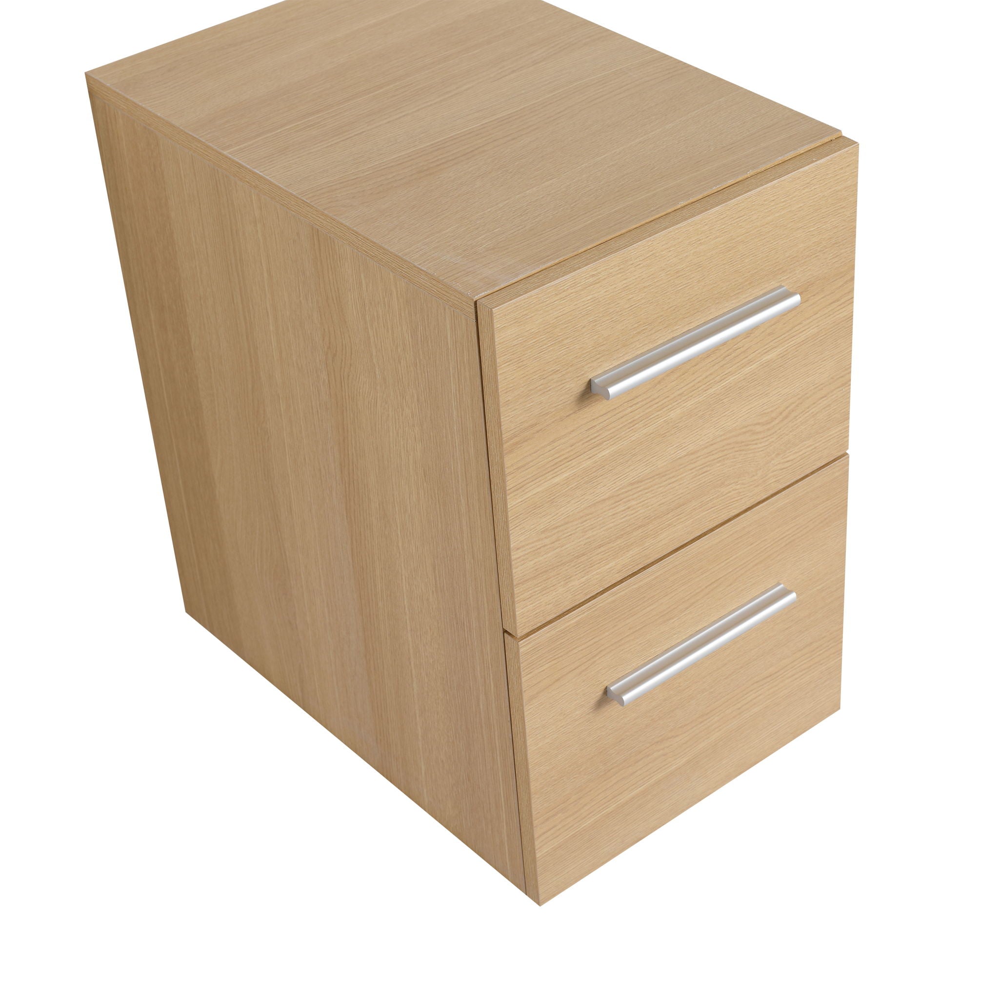 Floating Bathroom Vanity Drawer Base, Wall Mounted Storage With 2 Drawers - Light Oak