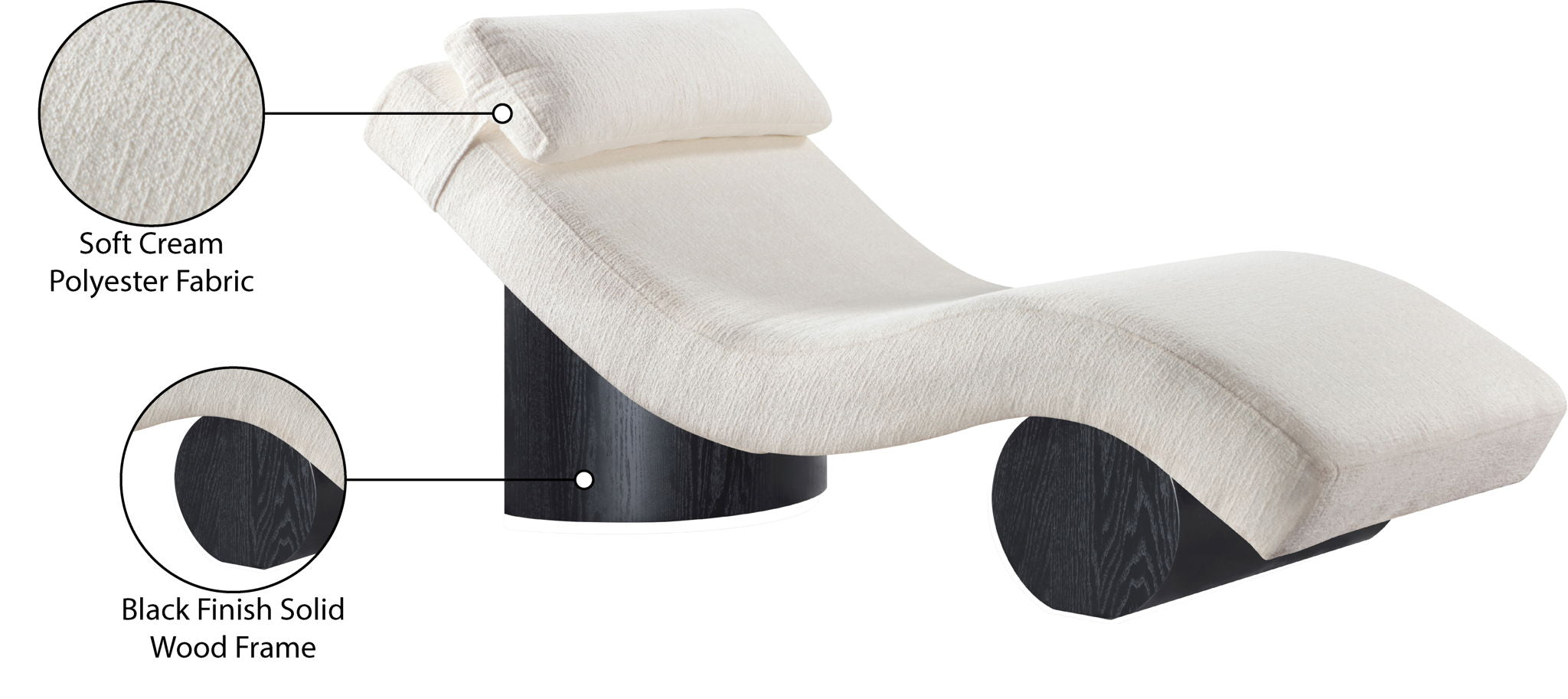Marcella - Chaise Lounge - Black Base