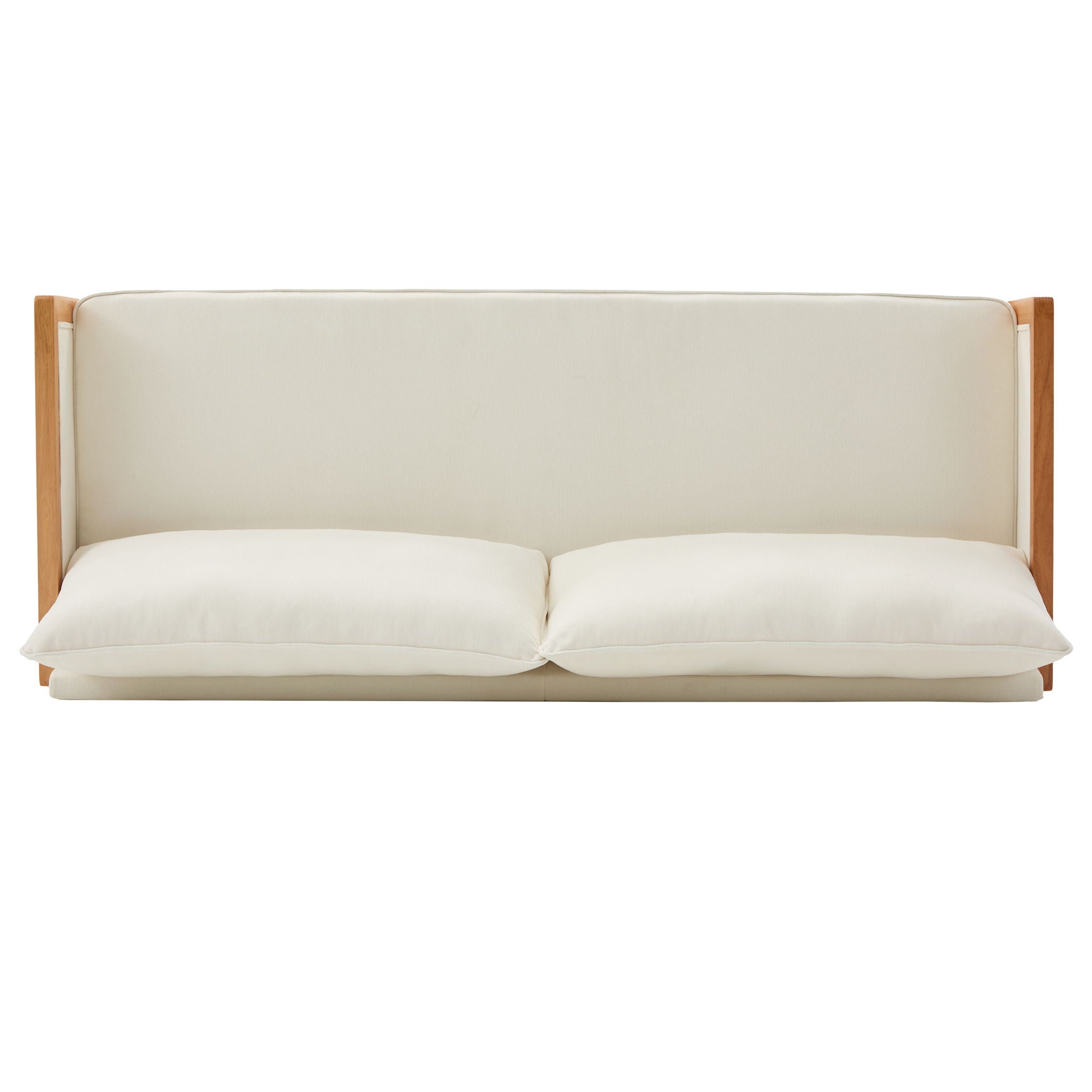 Modern 3 Seater Sofa With Wood Armrests