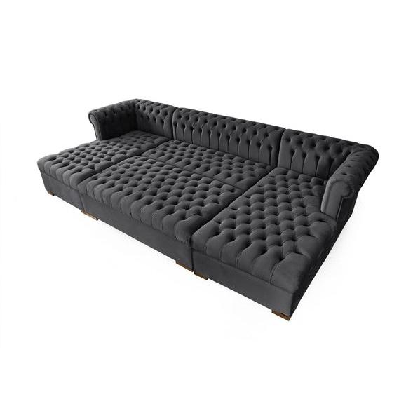 Nova Wholesale Furniture Lauren Fabric Ottoman LAUREN OTT-GRAY IMAGE 2