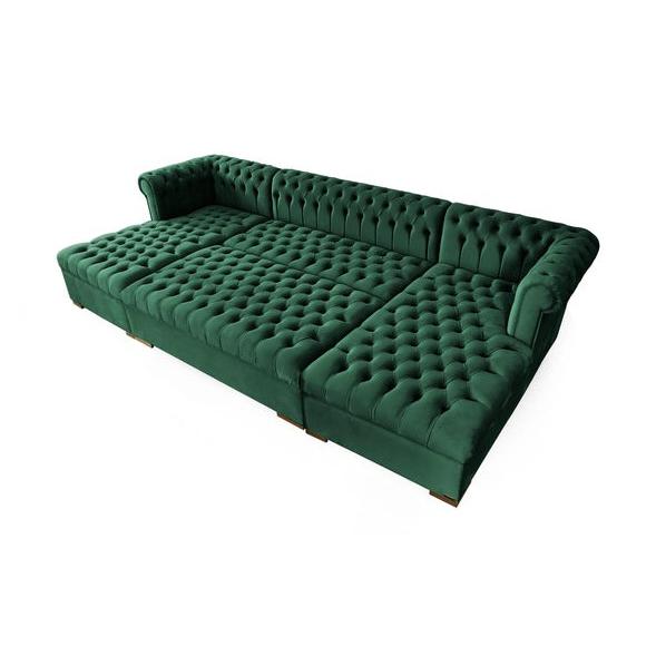 Nova Wholesale Furniture Lauren Fabric Ottoman LAUREN OTT-GREEN IMAGE 2
