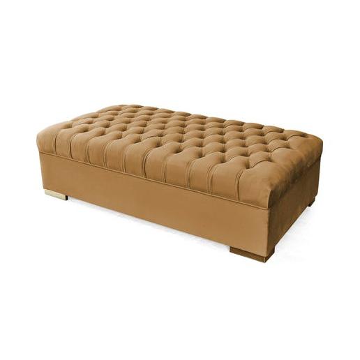 Nova Wholesale Furniture Lauren Fabric Ottoman LAUREN OTT-MUSTARD IMAGE 1