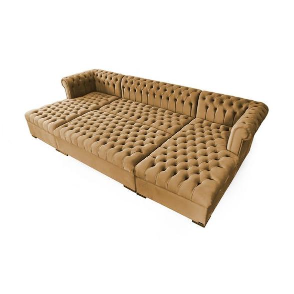 Nova Wholesale Furniture Lauren Fabric Ottoman LAUREN OTT-MUSTARD IMAGE 2