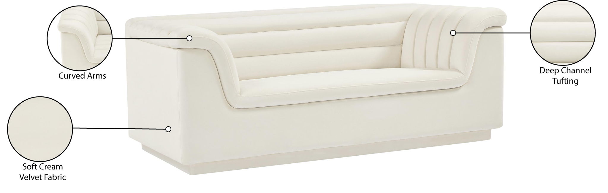 Cascade - Velvet Loveseat