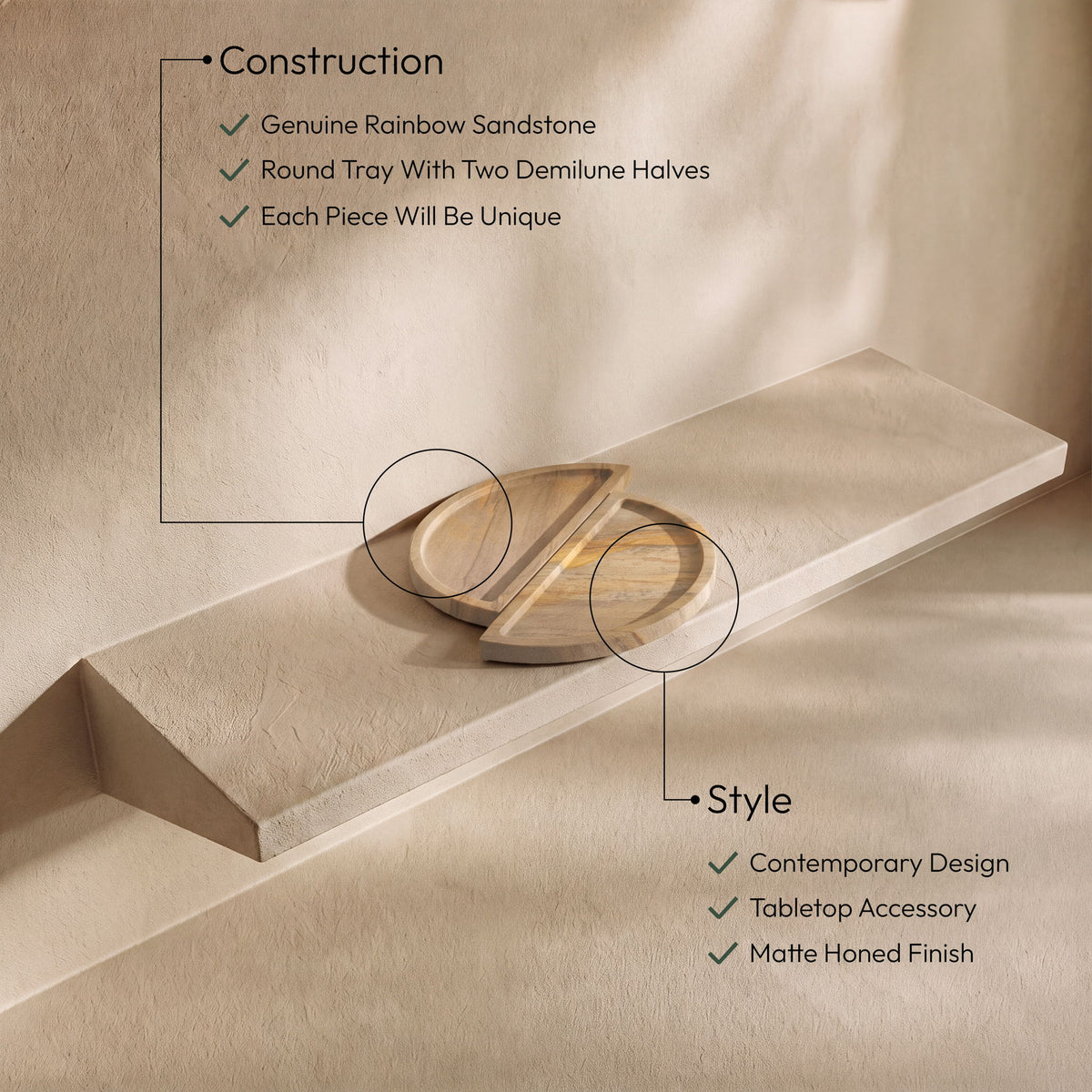 Patrice - Sandstone Tray - Sand