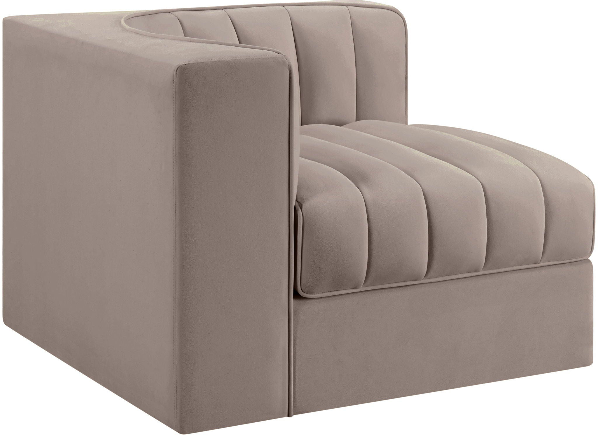 Rummi - Velvet Performance Fabric Upholstered Modular Corner Chair