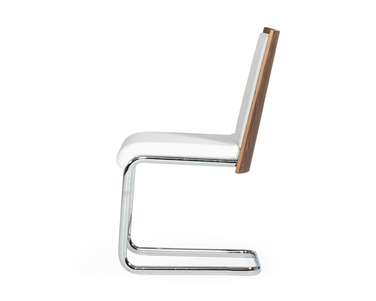 Morgan - Modern White & Walnut Dining Chair (Set of 2)