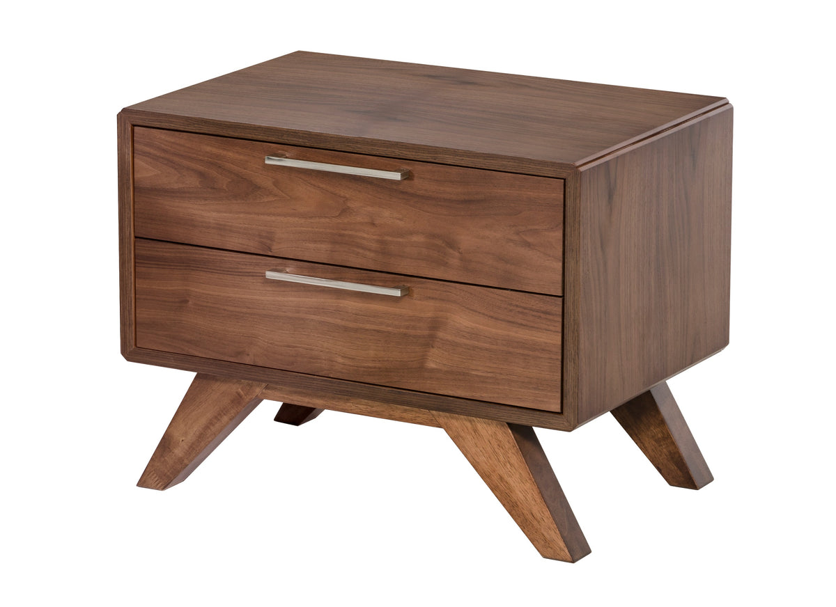 Soria Mid-Century Walnut Nightstand