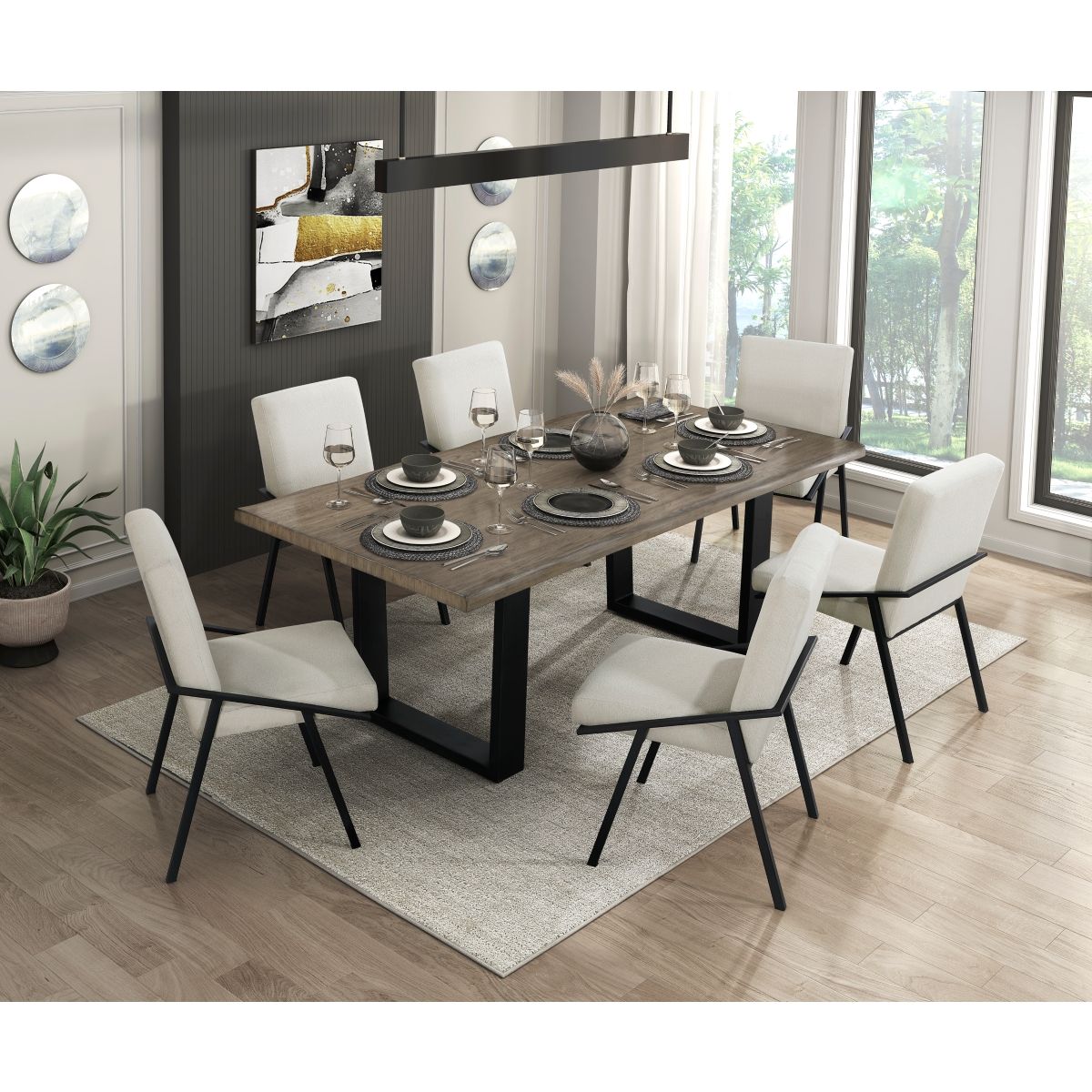 Rochelle - Dining Table - Black / Brown