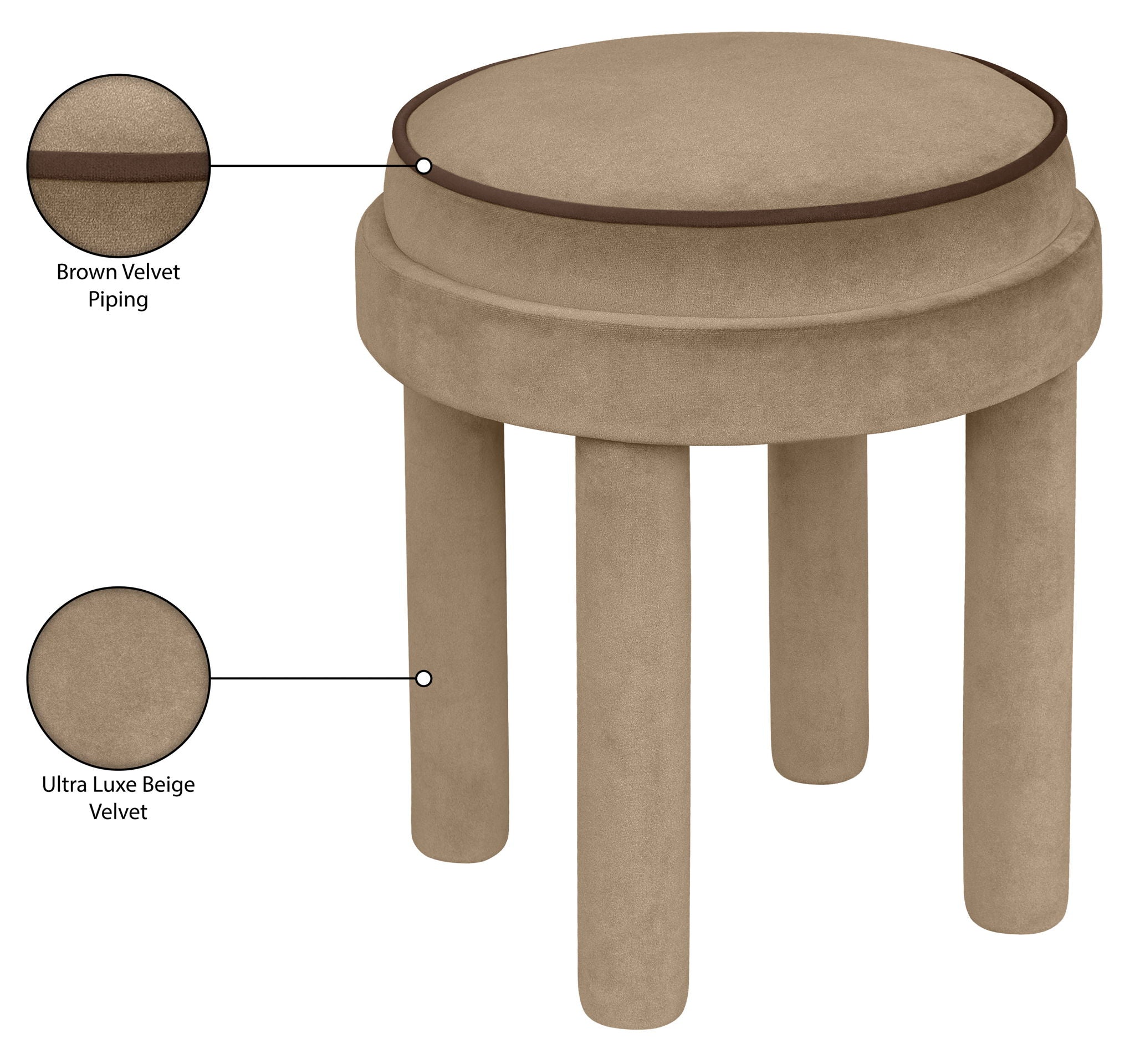 Velin - Velvet Ottoman / Stool