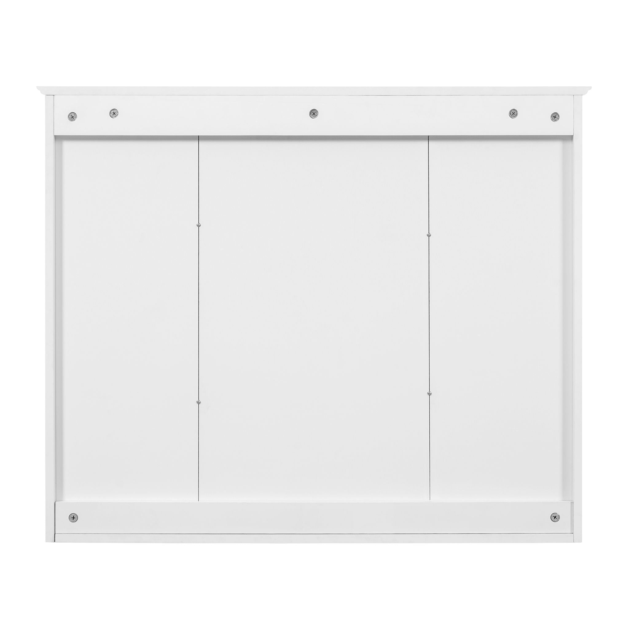 Wall Mounted Mirror Cabinet With 5 Adjustable Shelves, Rectangular Storage For Bathroom - White