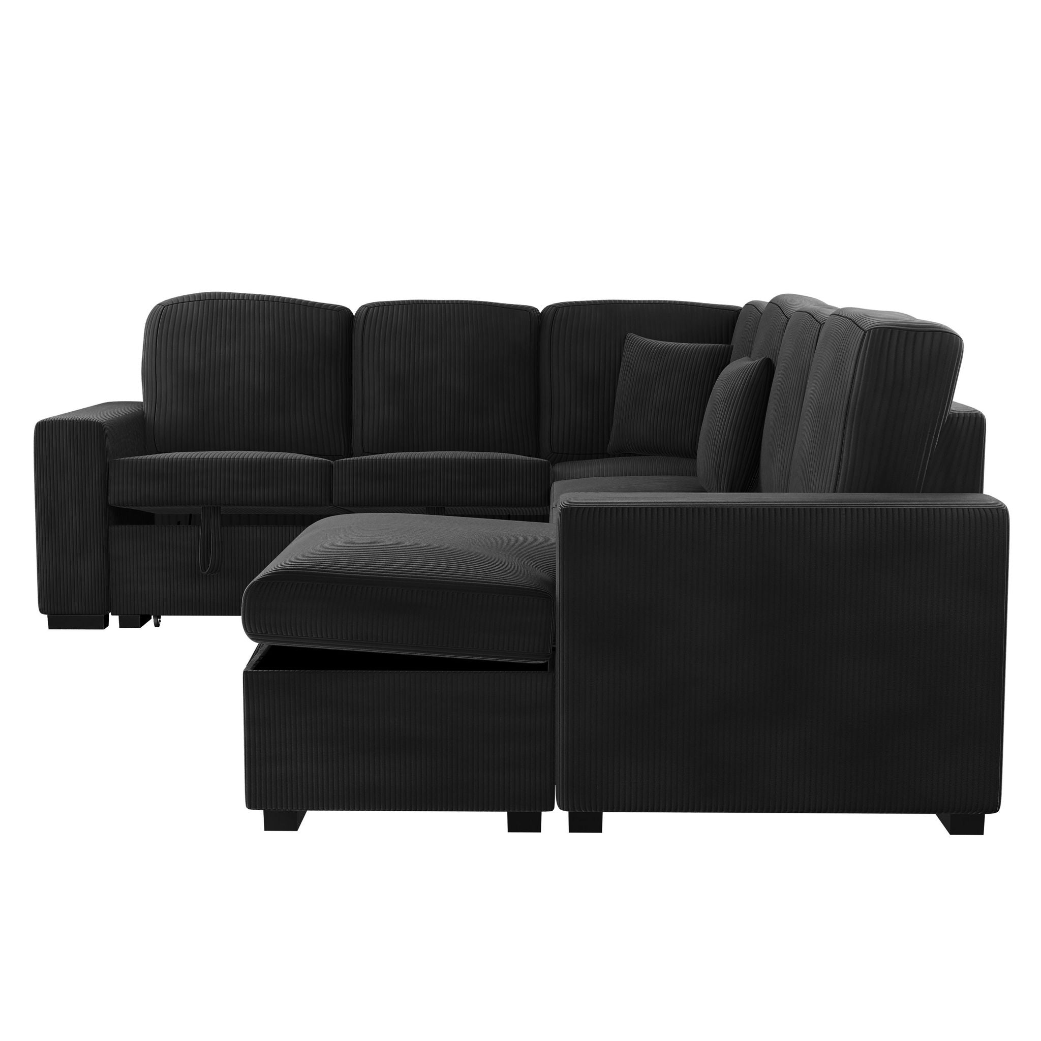 Modern Design Convertible Sectional Storage Bed With USB Port