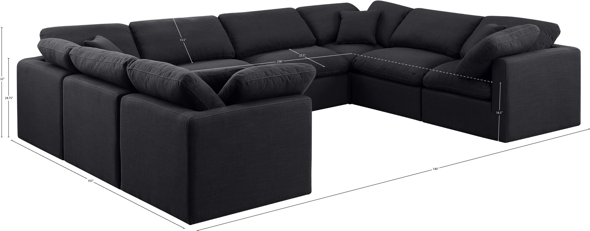 Indulge - Linen 8 Piece Modular Sectional