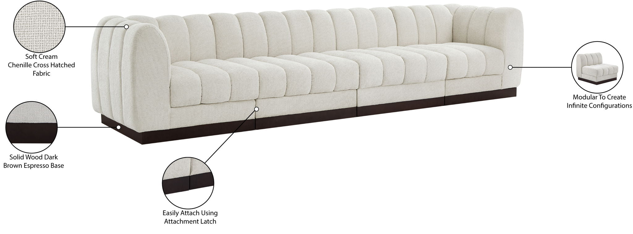 Quinn - 4 Seat Modular Sofa