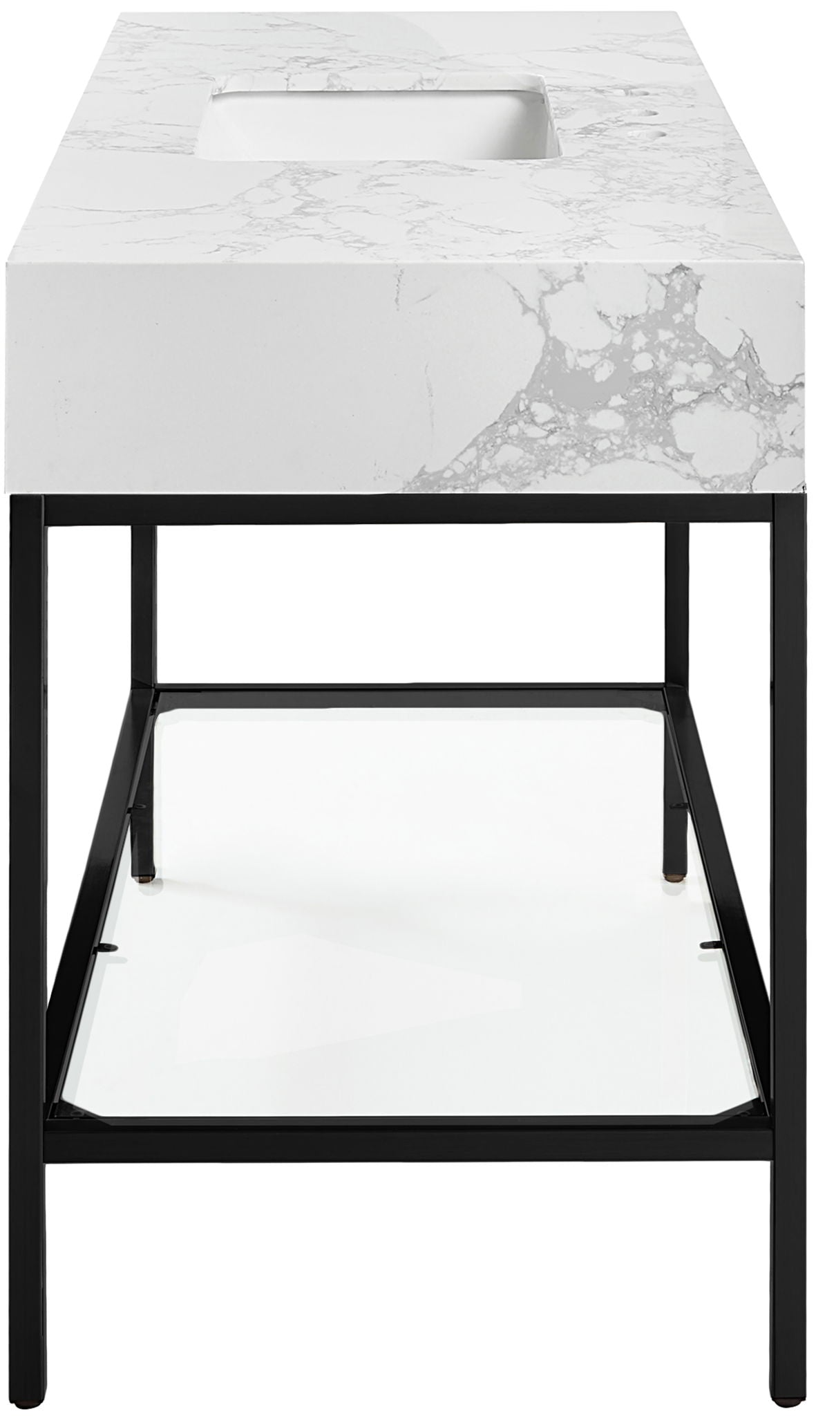 Marmo - Engineered Marble Bathroom Vanity With Black Base