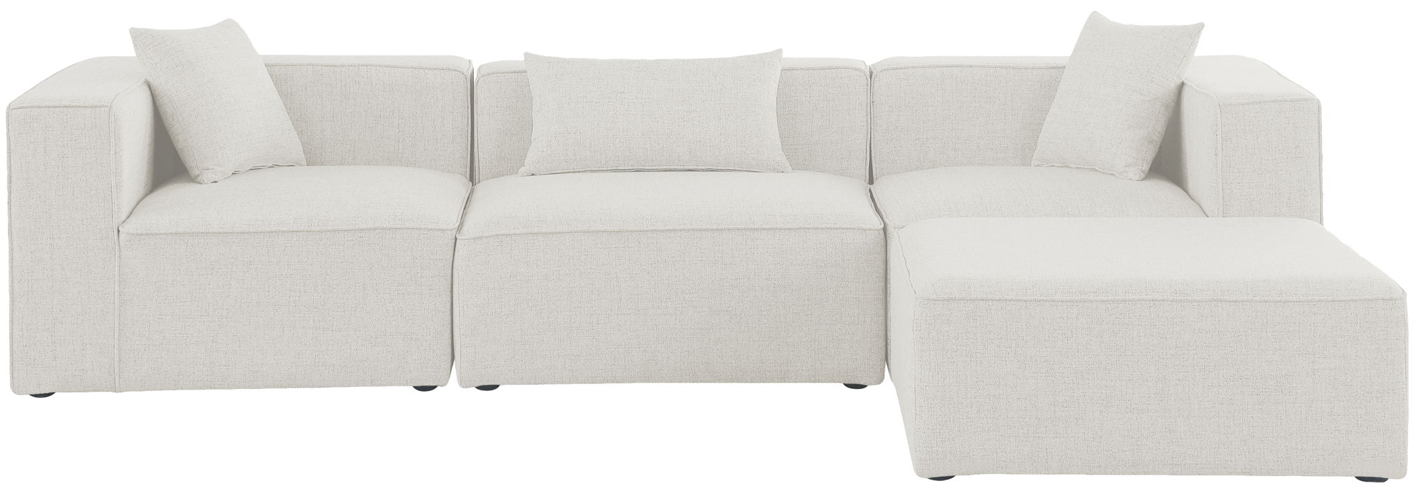 Cube - Linen 4 Piece Modular Sectional With Chaise