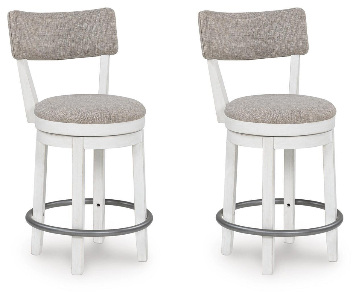 Robbinsdale - Upholstered Swivel Barstool (Set of 2) - Antique White