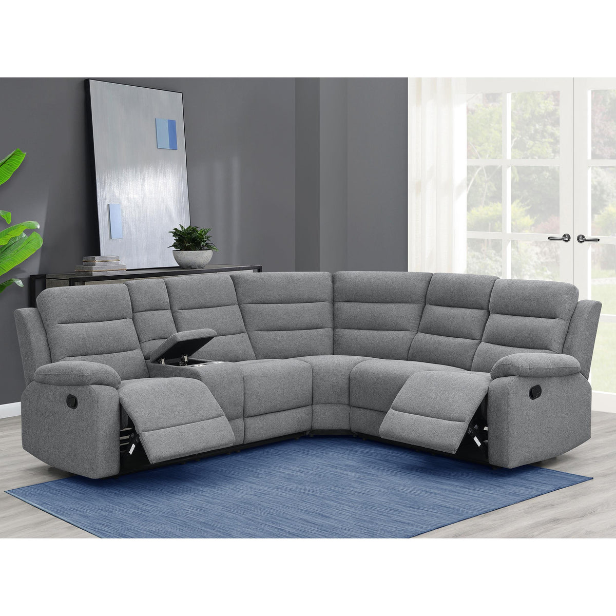 David Reclining Fabric 3 pc Sectional 609620