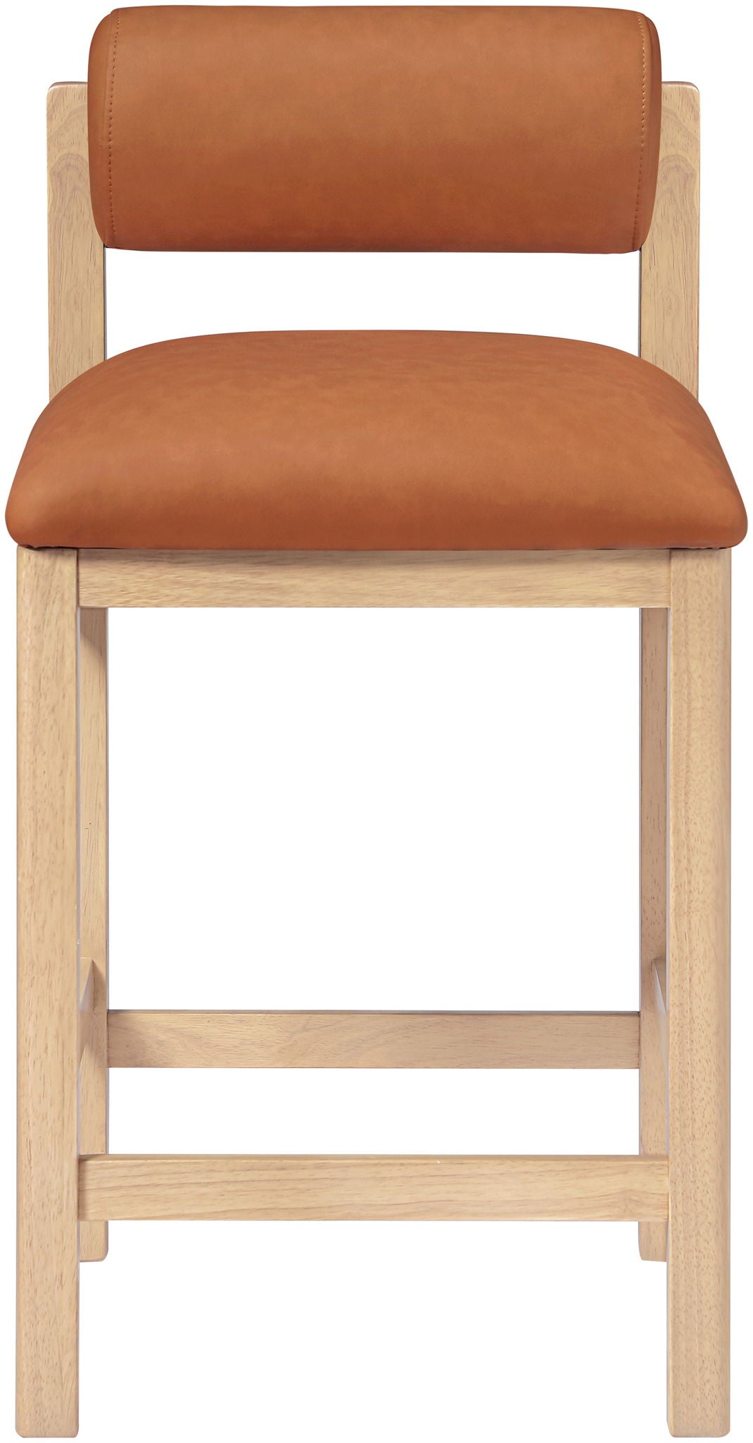 Roundhill - Faux Leather Counter Stool - Natural Frame