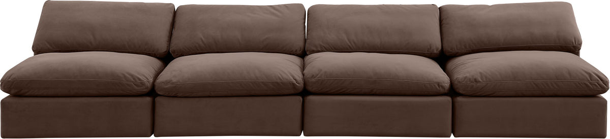 Comfy - Velvet Modular Armless Sofa 4 Seats