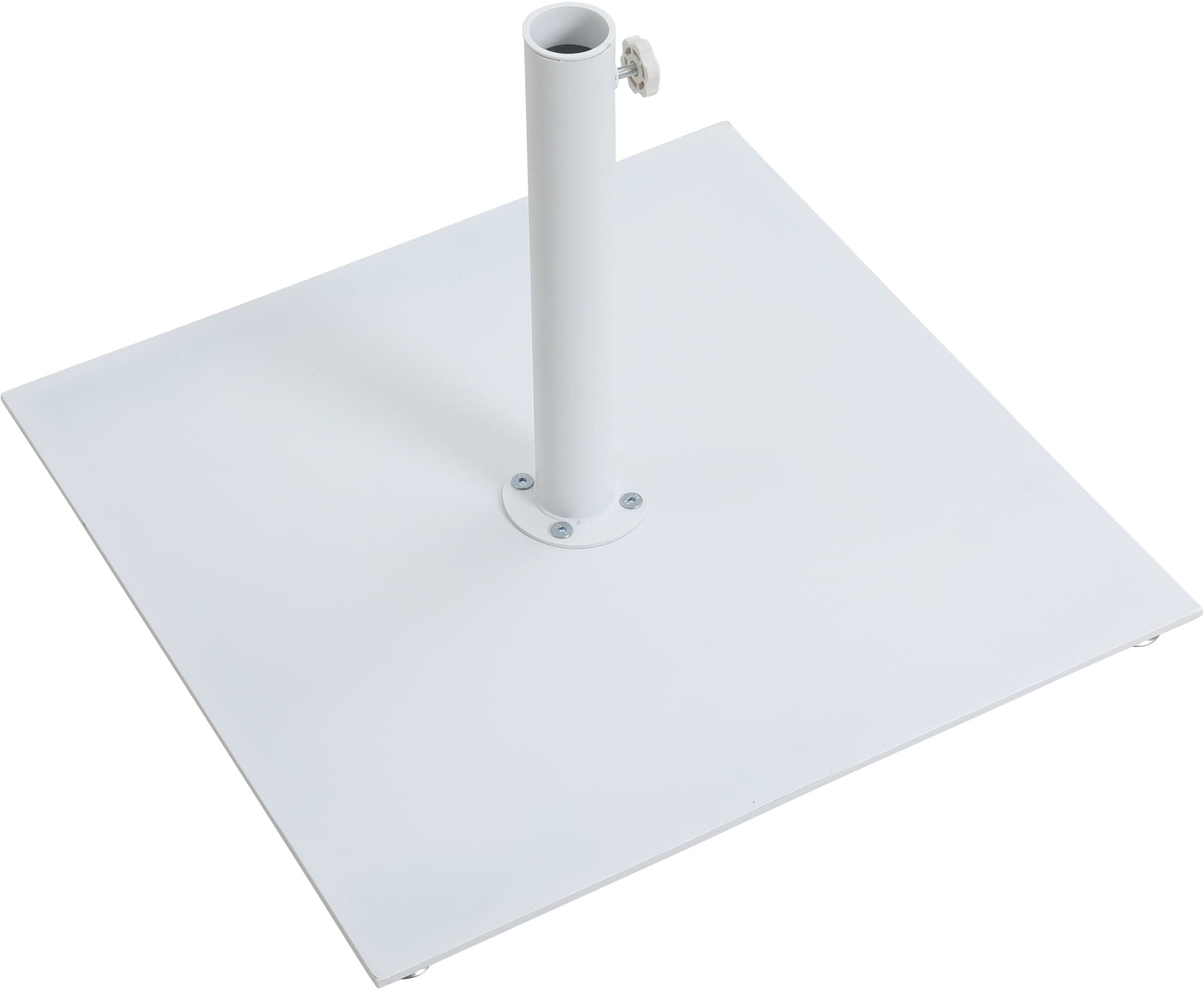 Fiji - Aluminum Patio Umbrella With Square White And Teak Base