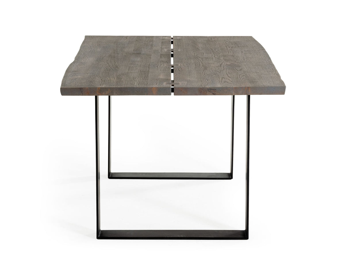 Murphy - Modern Grey Aged Oak & Black Metal Dining Table