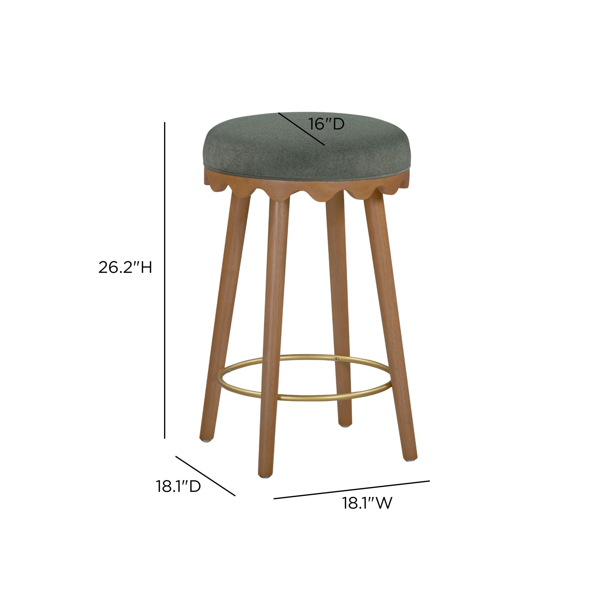 Oodle - Performance Vegan Mohair Light Walnut Stool