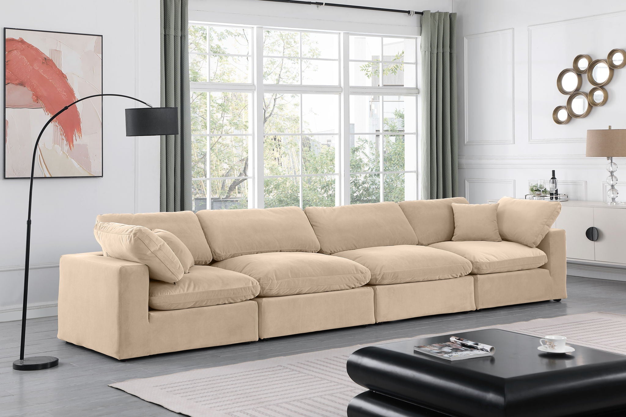 Comfy - Velvet Modular Sofa 4 Seats