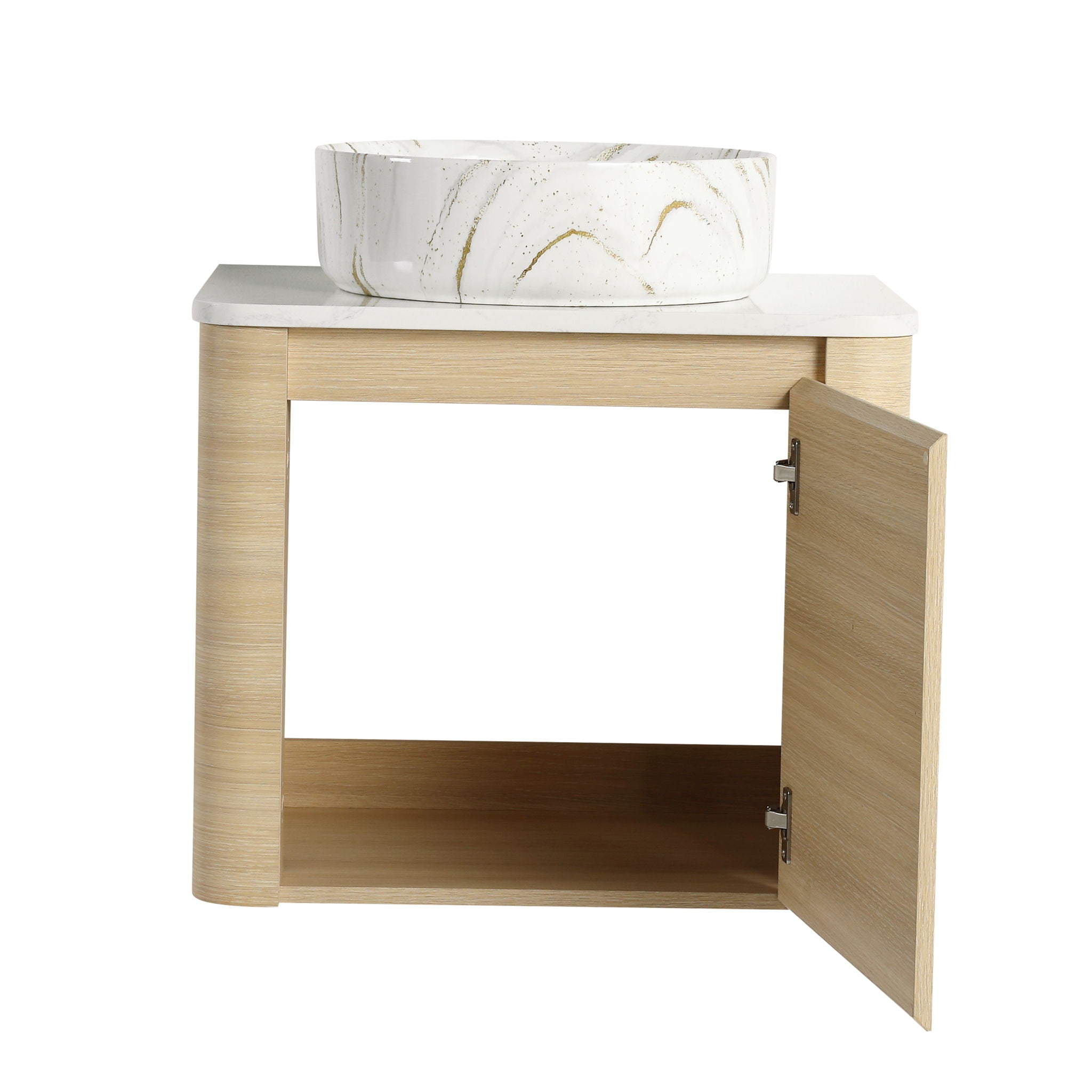 Mounted Bathroom Vanity & Art Sink, Soft Close Door