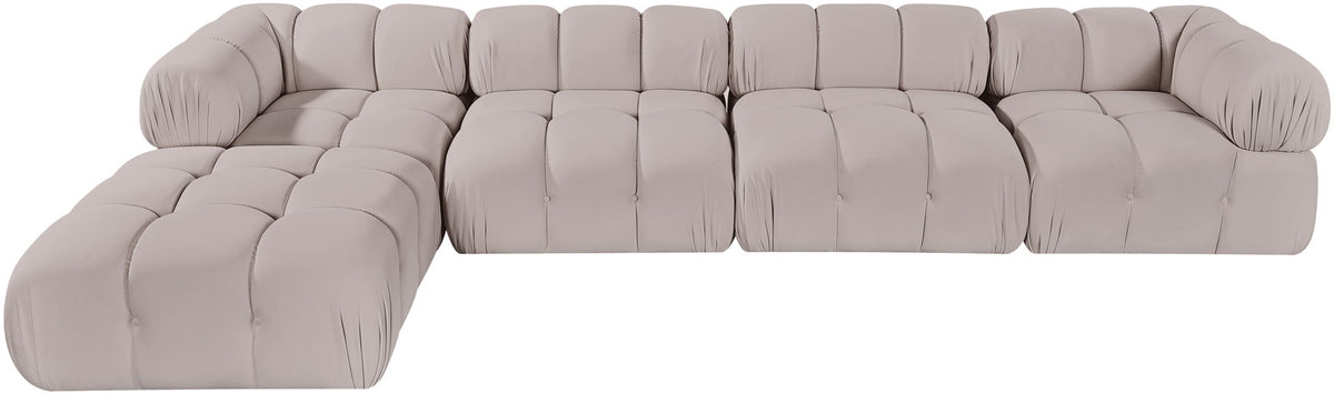 Orin - Fabric Velvet 5 Piece Modular Sectional