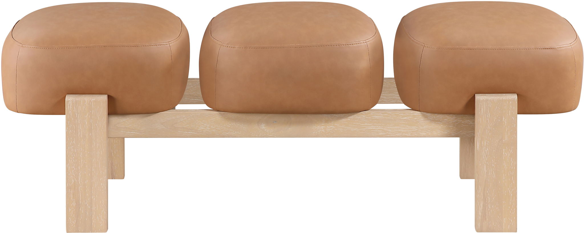 Woodcrest - Vegan Leather Upholstered Bench - Painted Natural Base