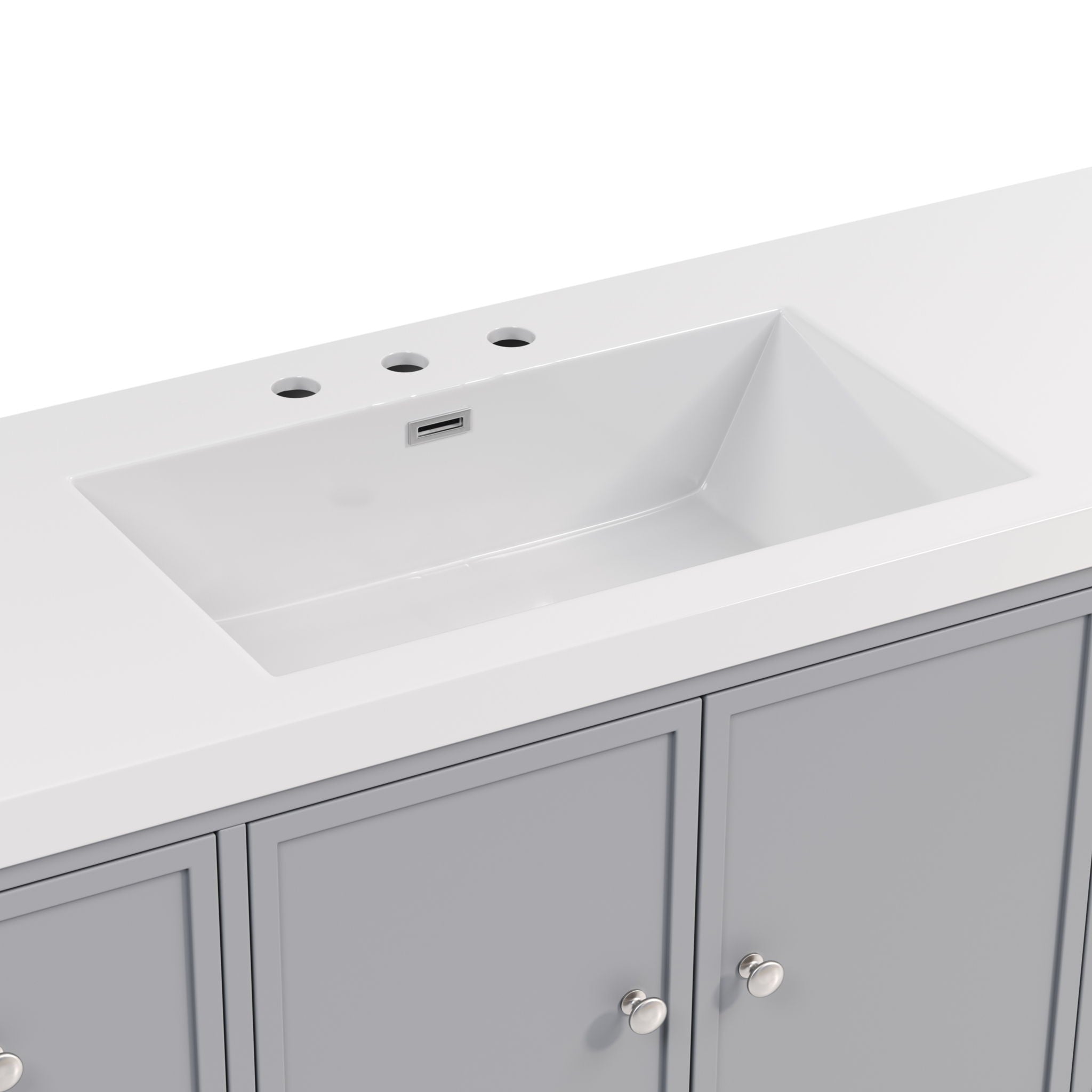 Bathroom Vanity With Separate Sink, Soft Close Doors And 4 Drawers