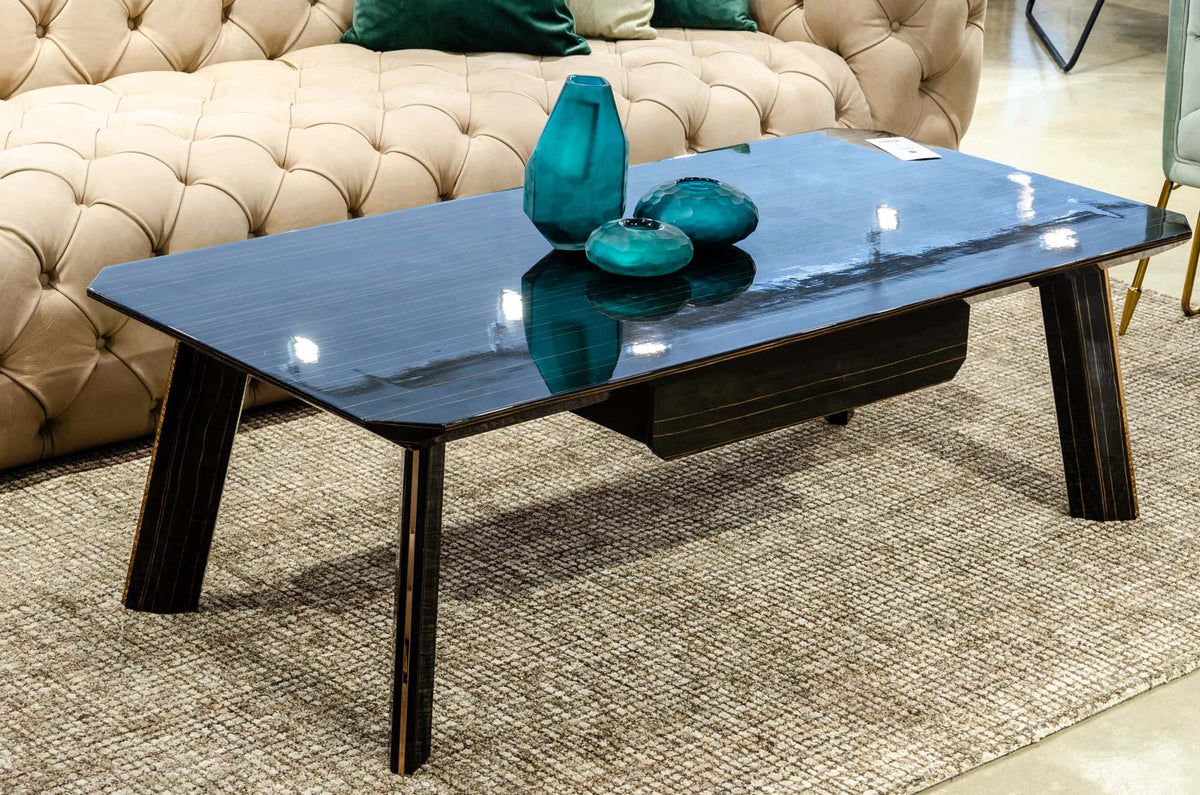 Chadwick Modern Ebony & Rosegold Coffee Table