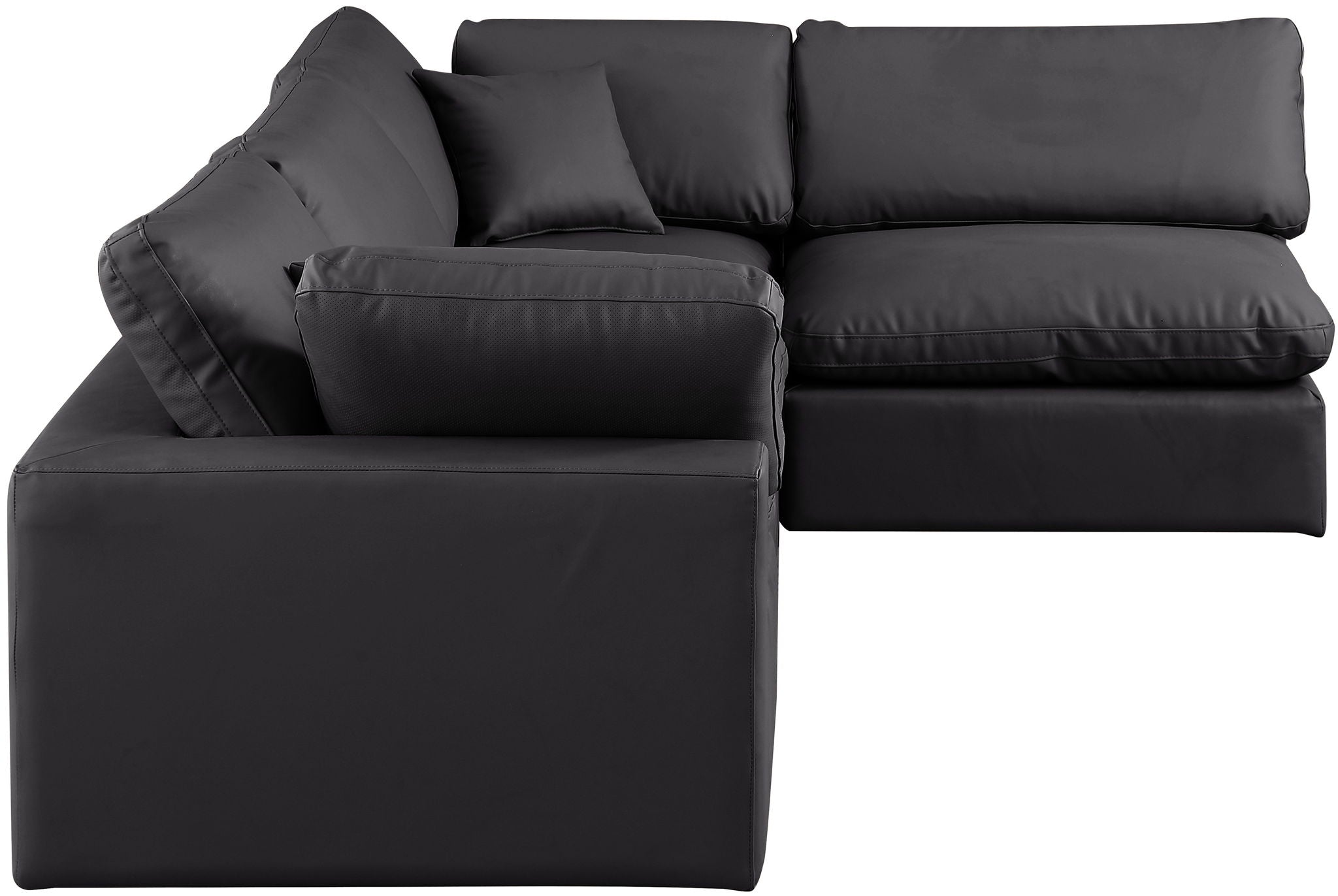 Comfy - 4 Piece Faux Leather Modular Armless Sectional