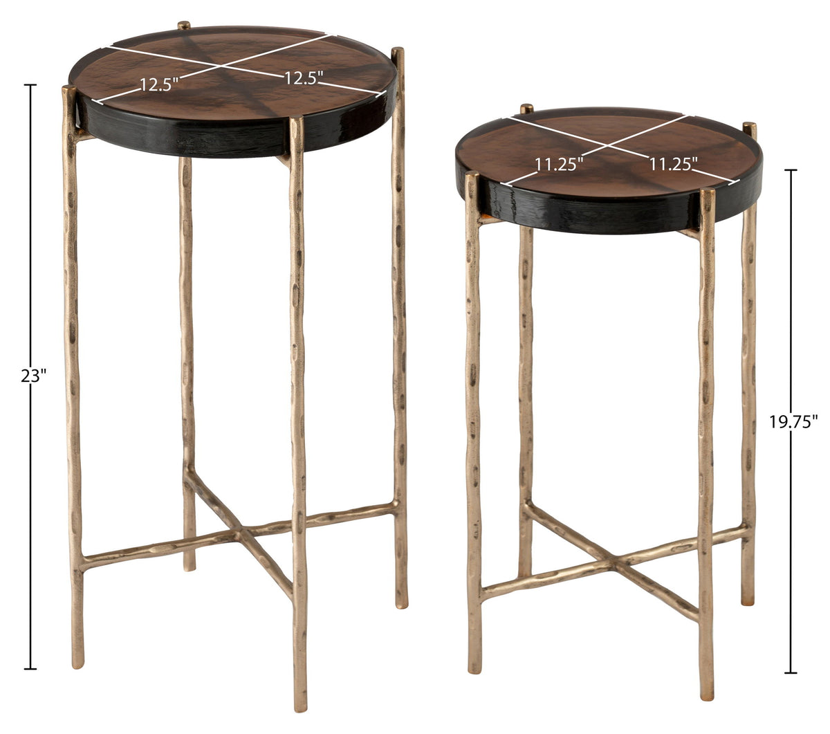 Vetra - Iron Base Bunching End Table - Brass